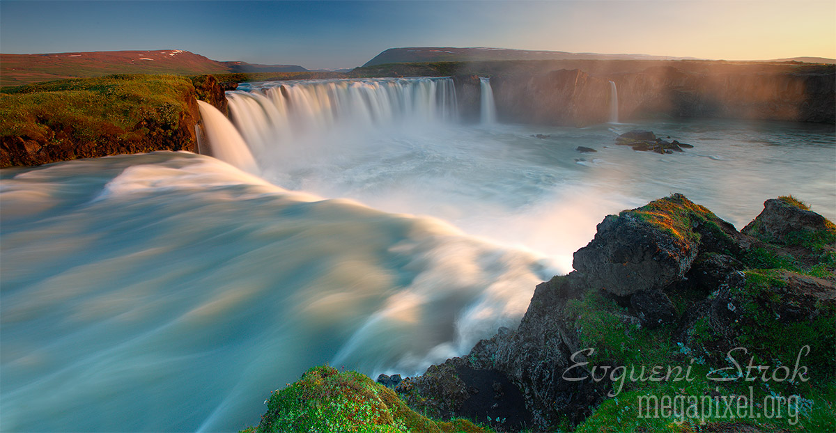 Sunrise at Godafoss Waterfall